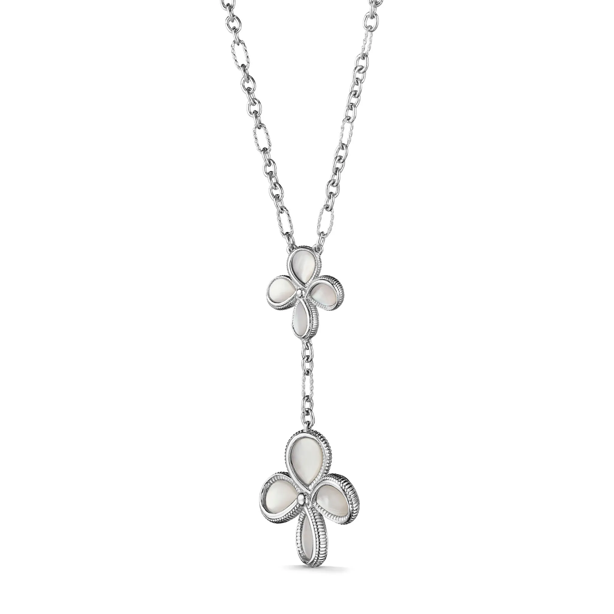 Jardin Floral Drop Necklace with Mother of Pearl