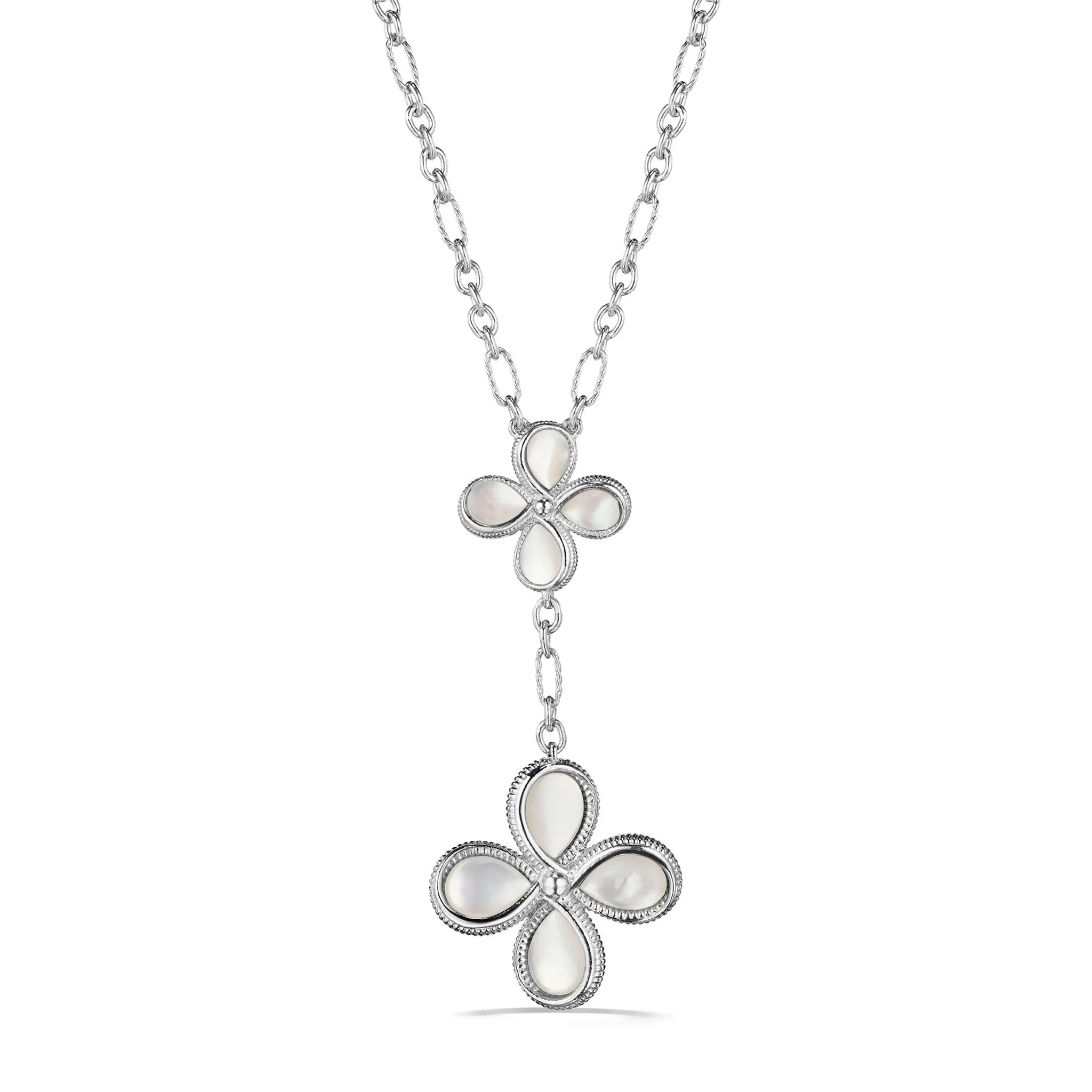 Jardin Floral Drop Necklace with Mother of Pearl