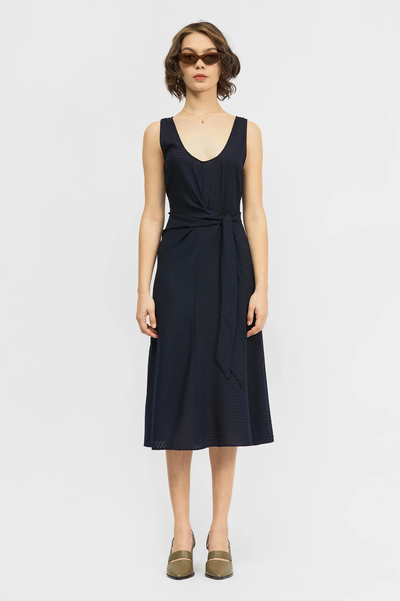 Jayu Dress Navy Stripe