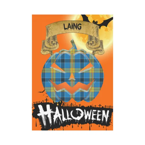 Laing Tartan Jack O' Lantern Garden Flag / Halloween Home Decor NN8