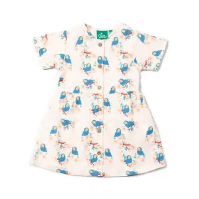 Little Green Radicals Sommerkleid mit Knopfleiste – Blue Birds