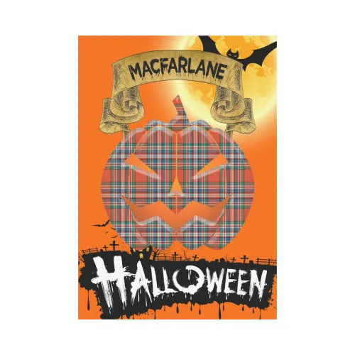 MacFarlane Ancient Tartan Jack O' Lantern Garden Flag / Halloween Home Decor NN6