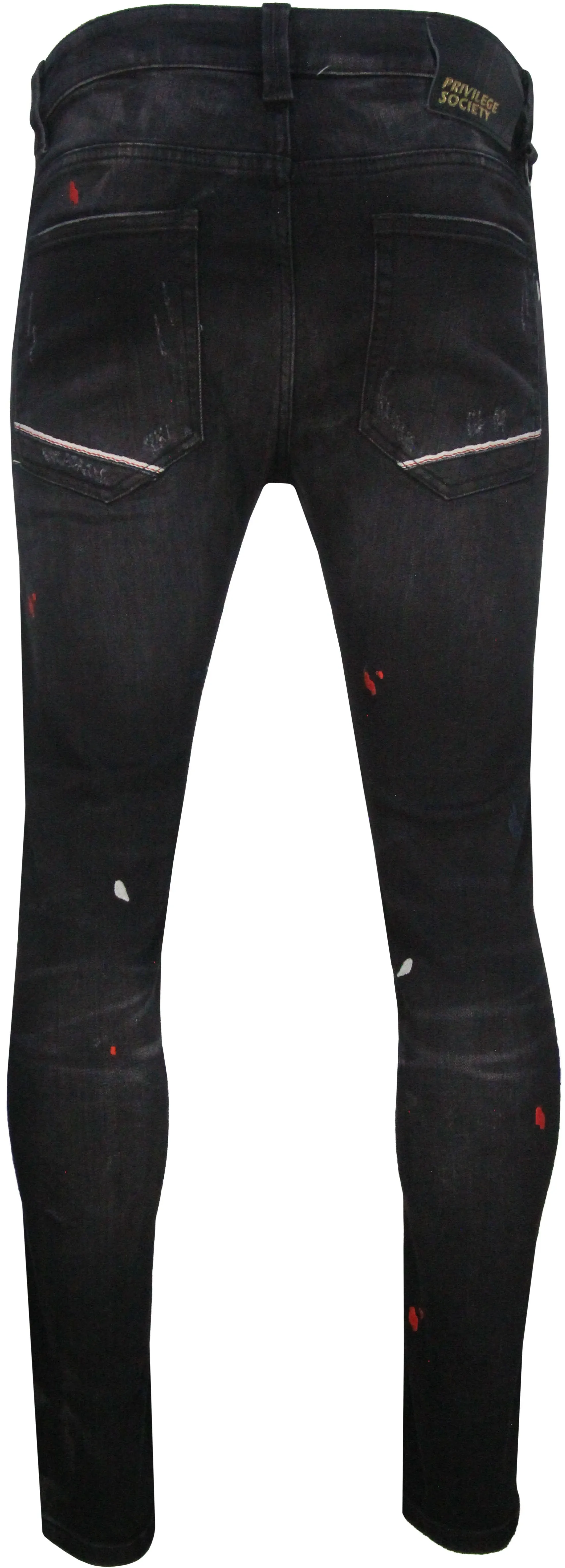 Men's Black Drip Embroidered Jean