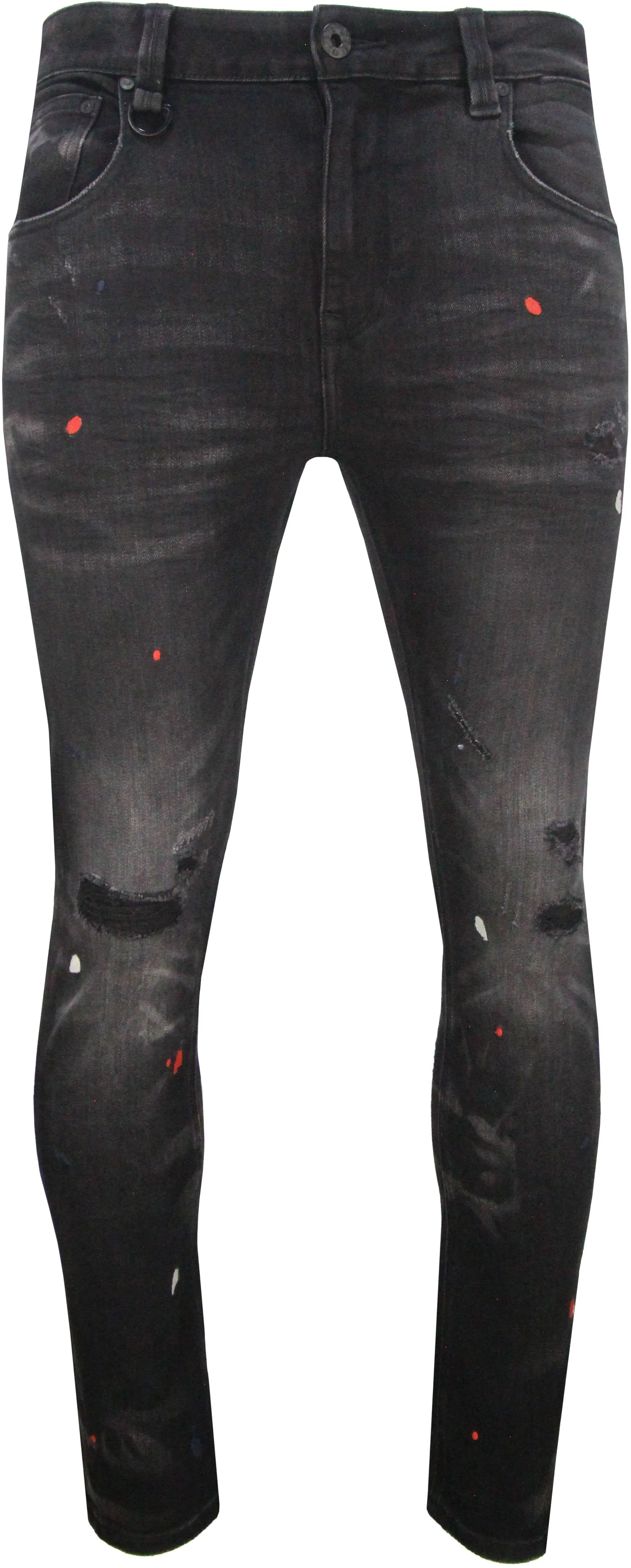 Men's Black Drip Embroidered Jean