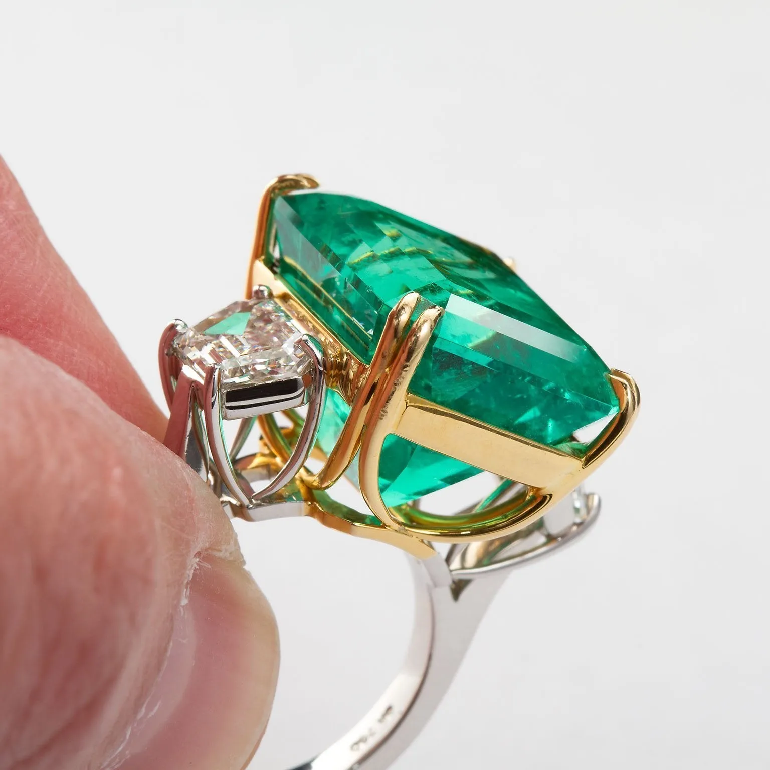 PATRICE Large Colombian Emerald Engagement Ring