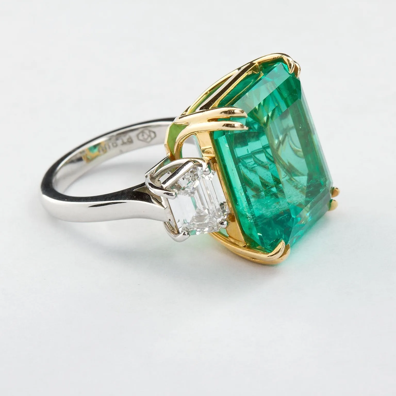 PATRICE Large Colombian Emerald Engagement Ring