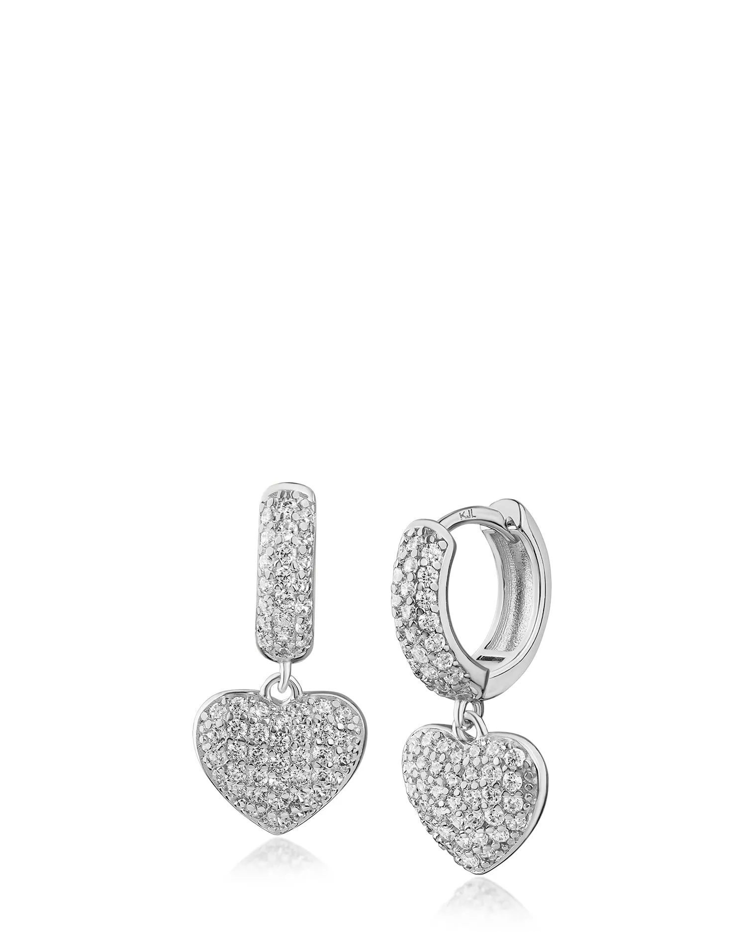 Pave Huggie Heart Earrings