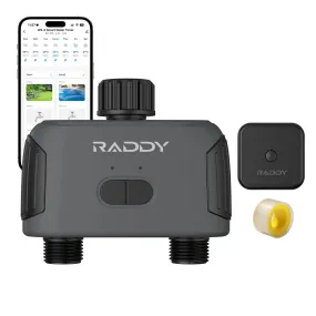 Raddy WS-3 WiFi Sprinkler Timer | 2 Zone | IPX5 Waterproof | APP Control | Automatic Irrigation System