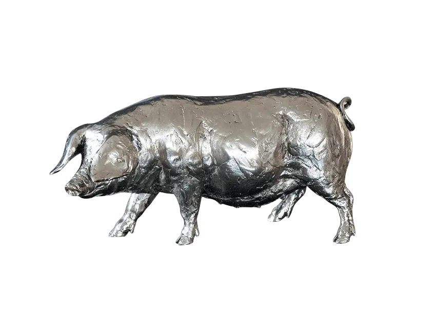 Richard Cooper Pig Nickel Resin Sculpture