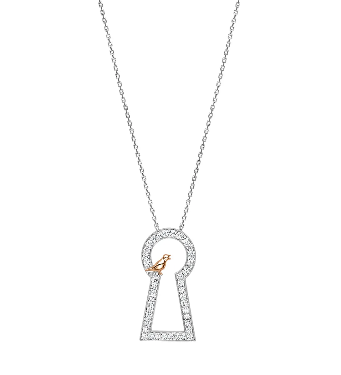 Secret Garden Large Platinum Keyway Pendant