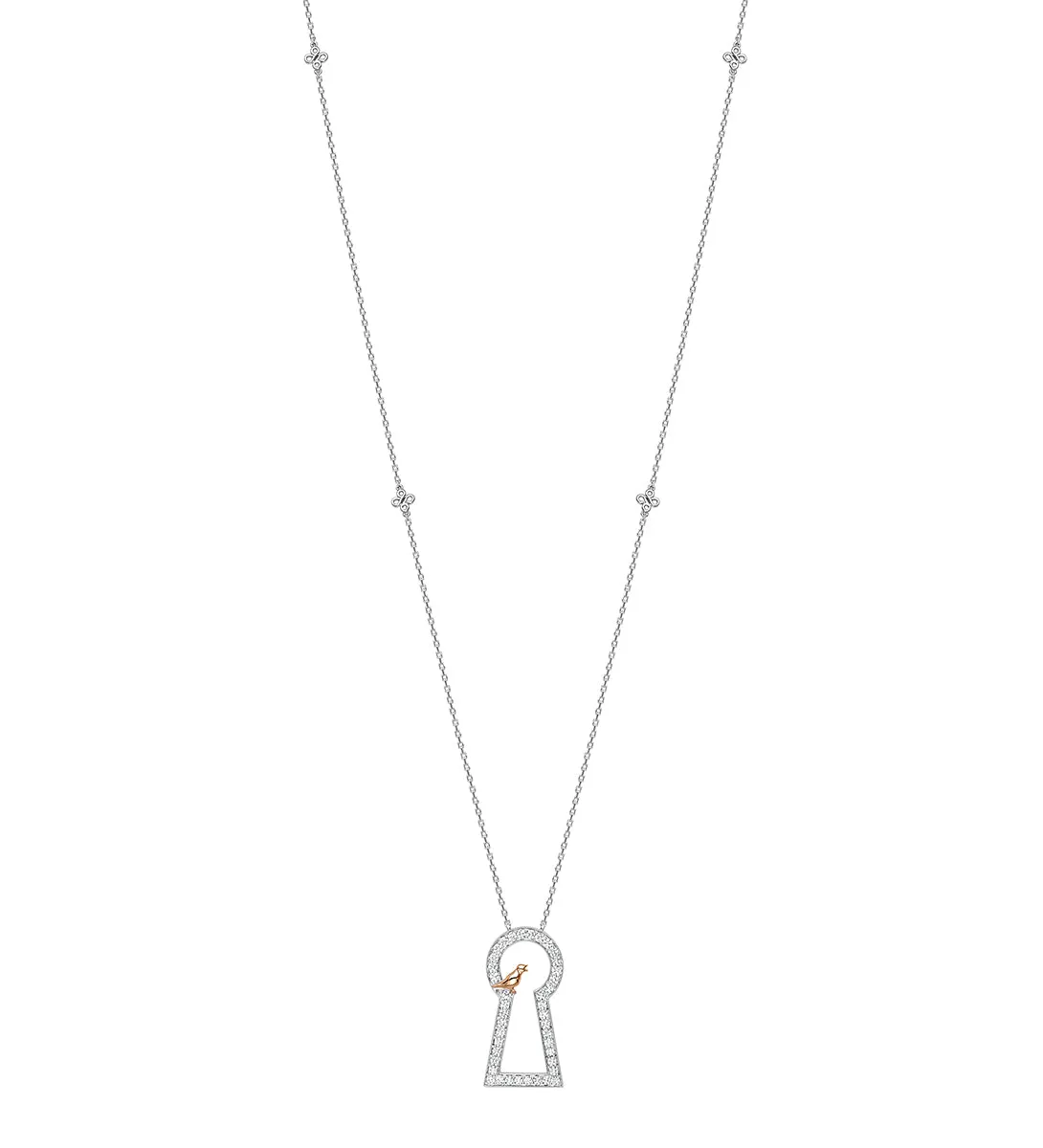 Secret Garden Large Platinum Keyway Pendant