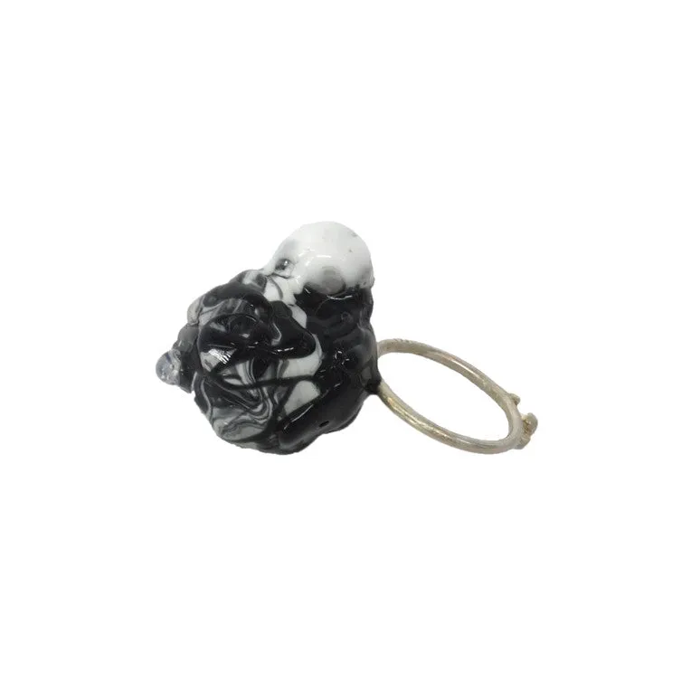 Shan Shan Mok- Black and White Ball Ring