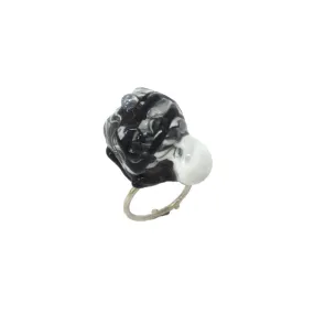 Shan Shan Mok- Black and White Ball Ring