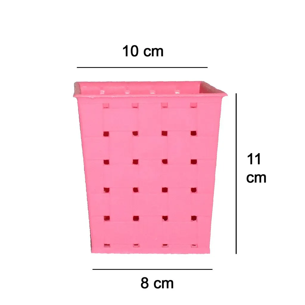 Square Single Dotted Flower planter (Pink)