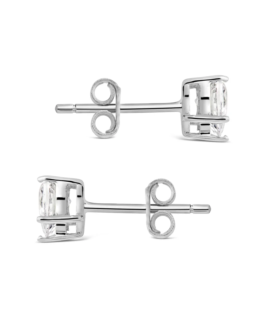 Sterling Silver 5mm Heart CZ Stud Earrings