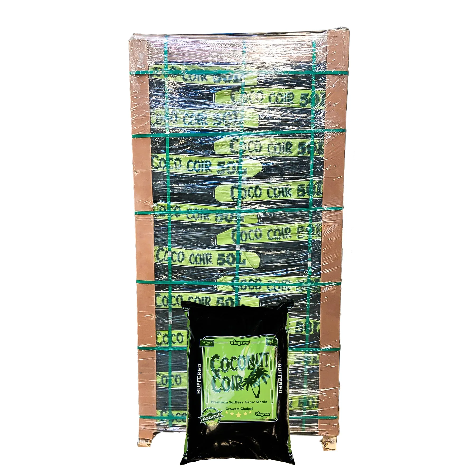 Viagrow 50L Buffered Coconut Coir Soilless Grow Media Bag, Loose ( Pallet of 90)