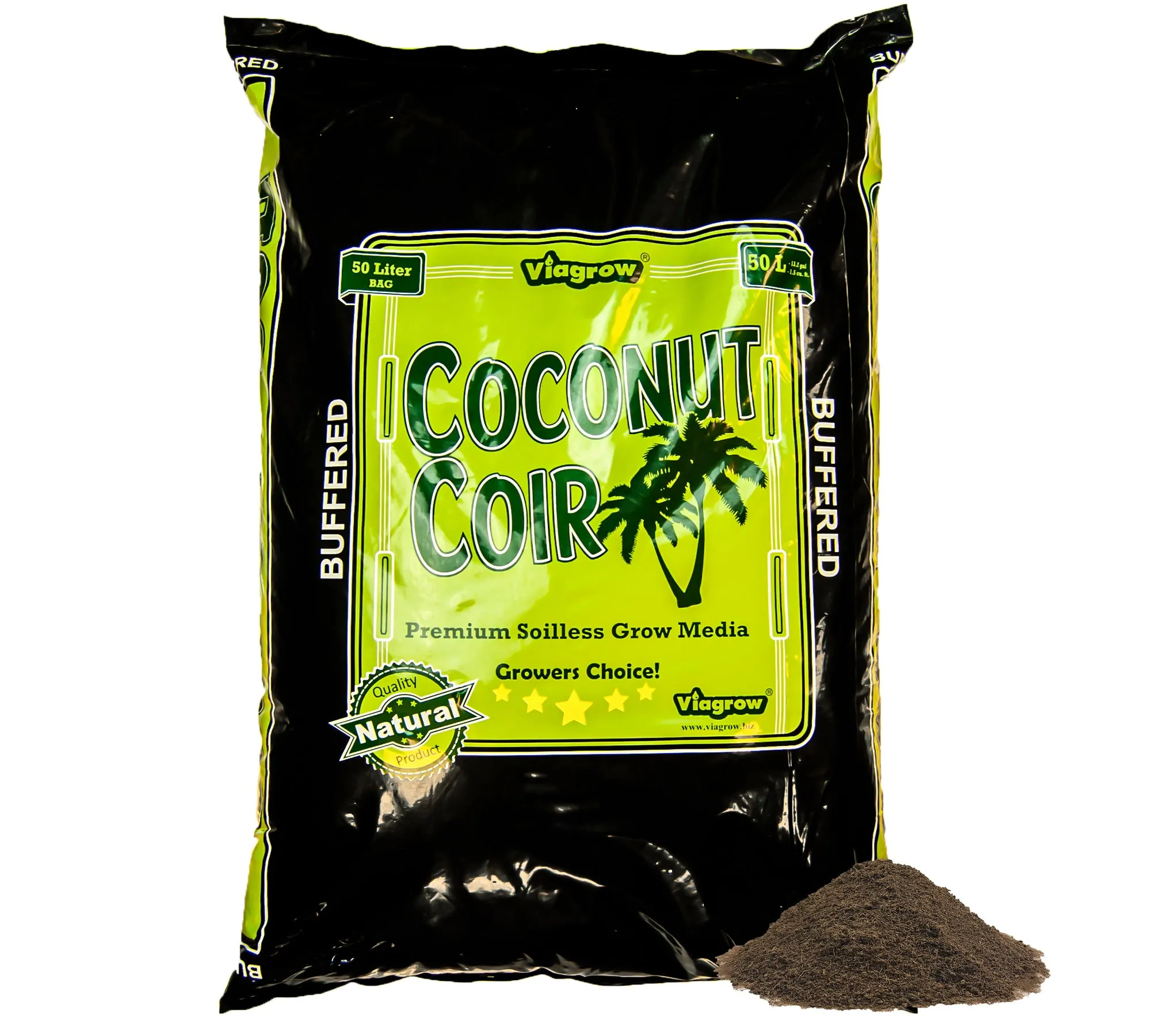 Viagrow 50L Buffered Coconut Coir Soilless Grow Media Bag, Loose