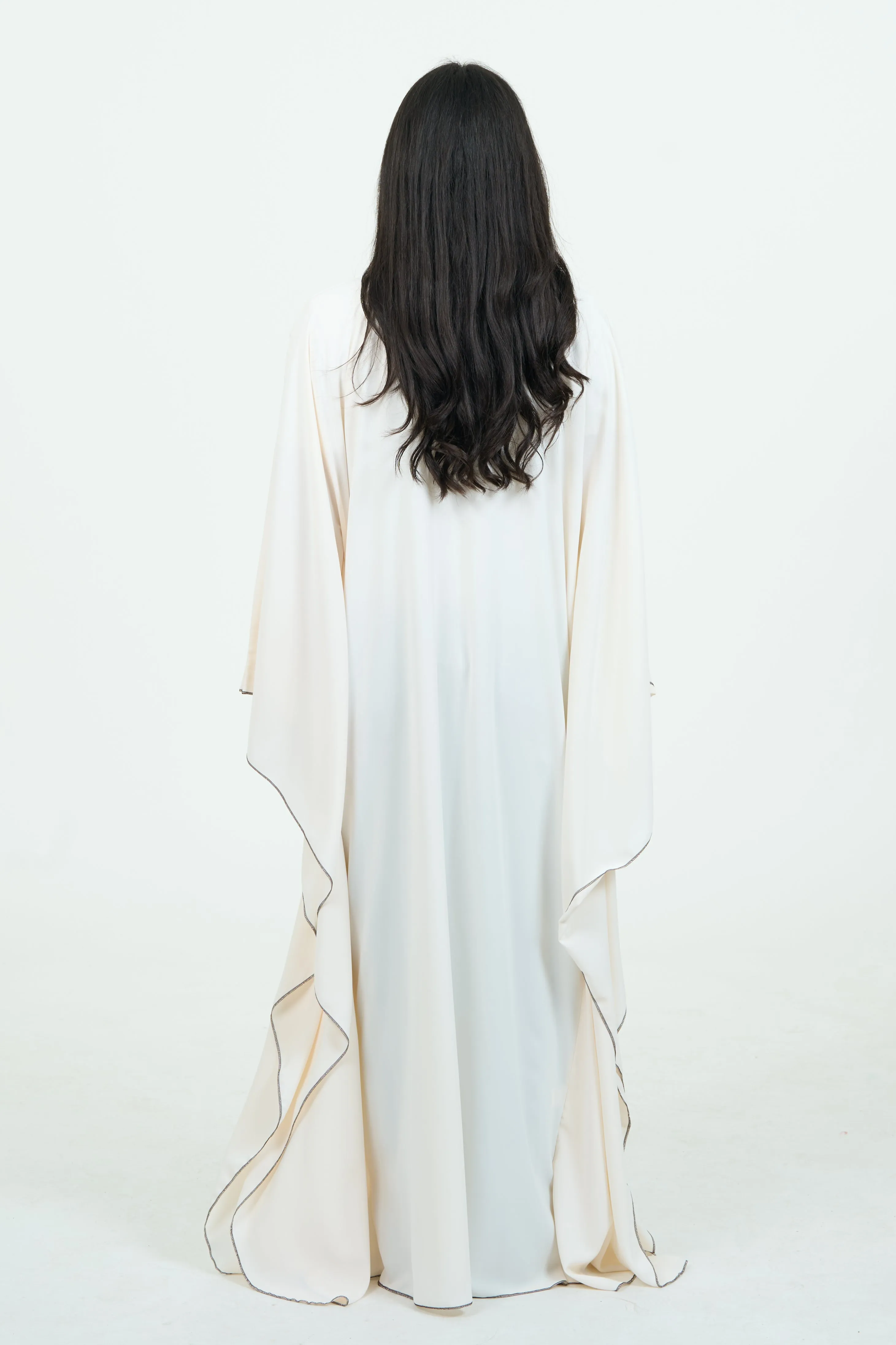 White Abaya With Sleeves