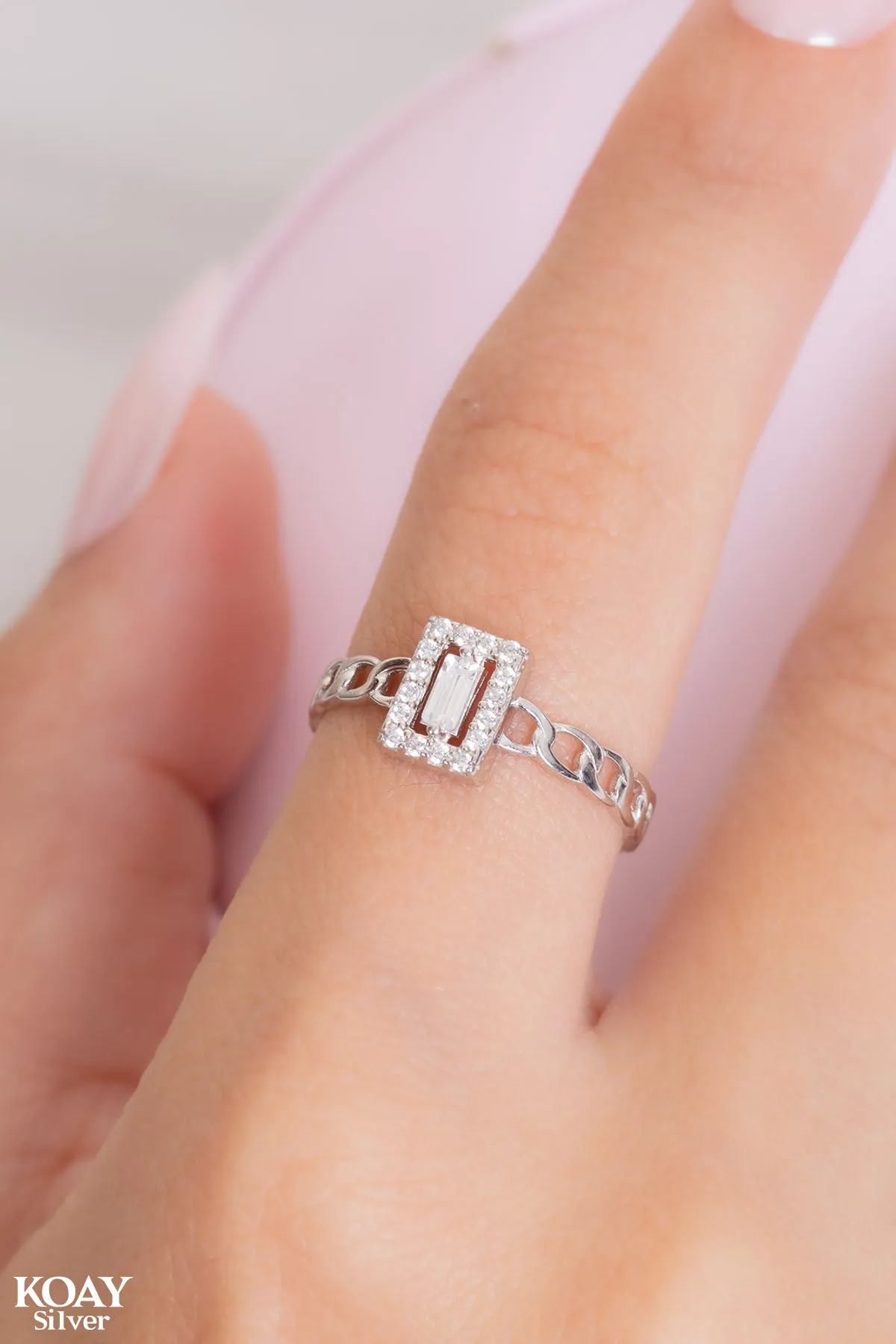 Zircon Rectangle Gourmet Ring